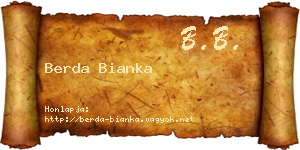 Berda Bianka névjegykártya